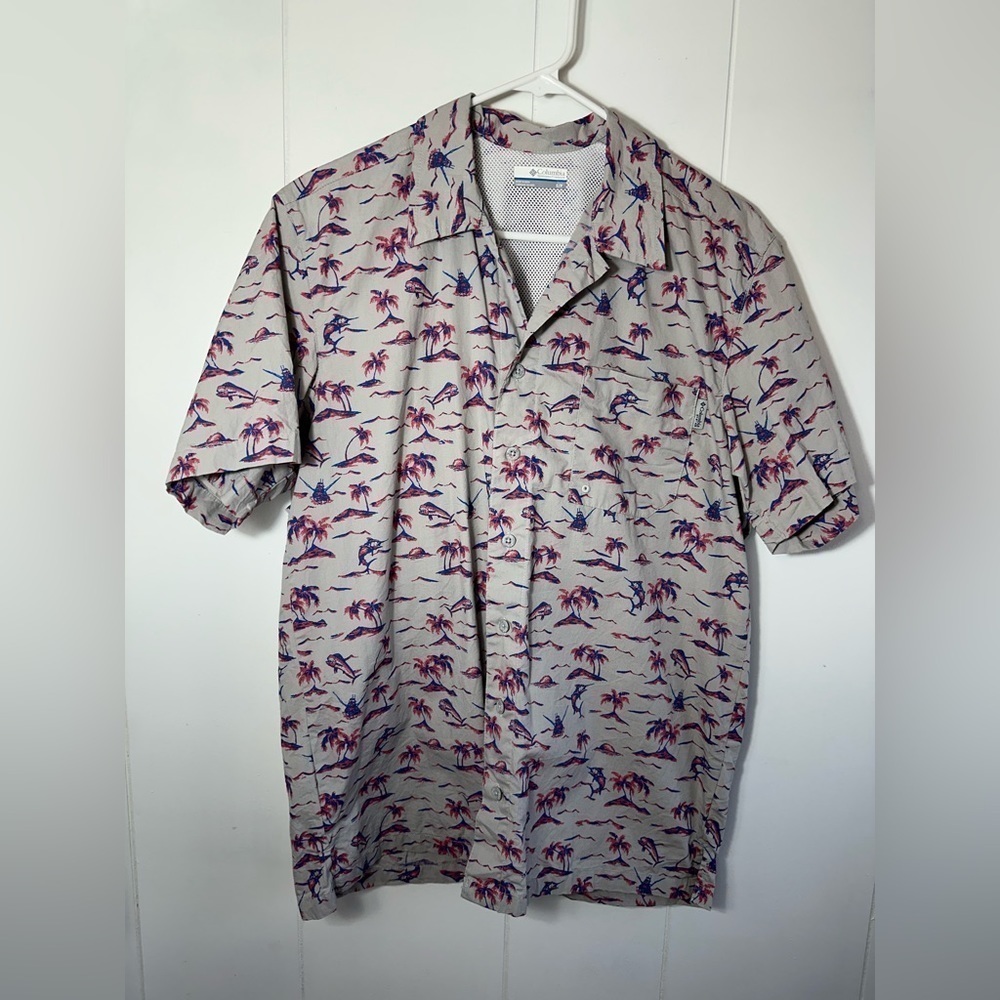 Columbia Men’s Swordfish PFG Button Up Shirt Size Small - Picture 2 of 9